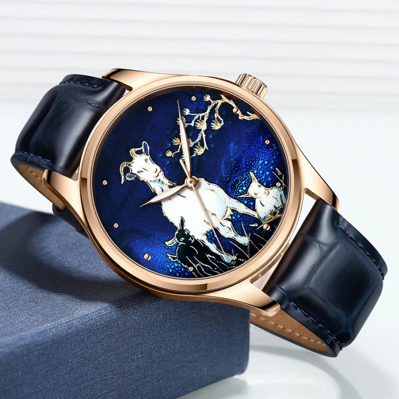 OEM Custom Logo Design Luxury Classic Automatic Zodiac Watches Stainless Steel Watch Animal Dial Mechanical Men's Watch