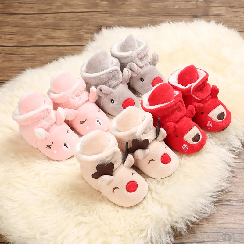 Winter New arrival high quality cute cartoon warm boots add plush baby walking boots for boys and girls