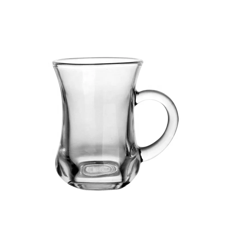 140ml 5oz Multi Sizes Clear Royalex Glass Tea Cup Turkish Cay With Handle Tumbler Classic Coffee Drinking Mug Tea Glass Mug