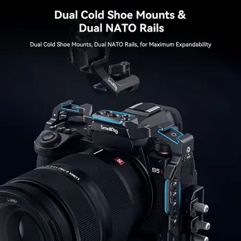 SmallRig Cage Kit for LUMIX G9 II S5 II / S5 IIX with NATO Top Handle and Cable Clamp for USB-C - 4143 detail image