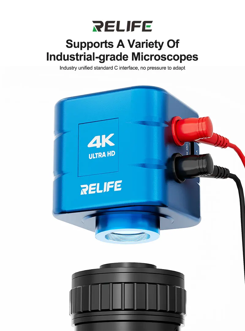 RELIFE MC2 Multimètre multifonction Caméra 4K Microscope Caméra industrielle 4K HDMI Double écran Interface C Mesure