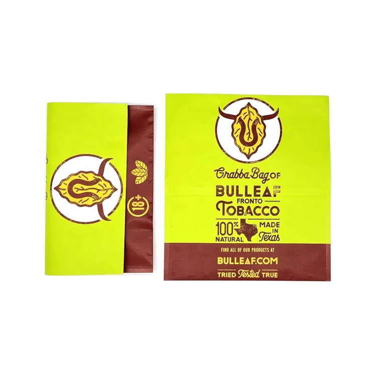 Wholesale Custom Print Hand Rolling Tobacco Leaf Grabba Bag Whole Leaf Package Pouch Fronto Leaf Bag