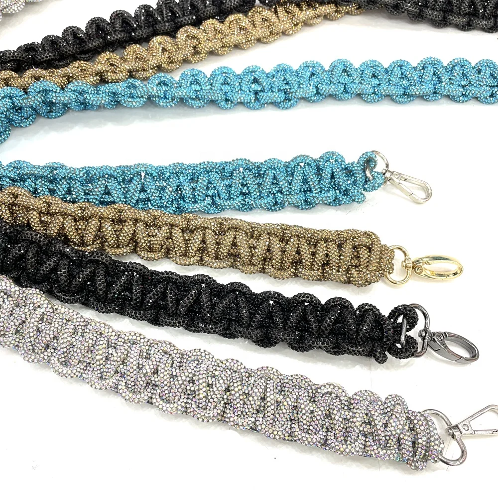 Tr107 Customized Shinning Crystal Braided Shoulder Bag Accessories