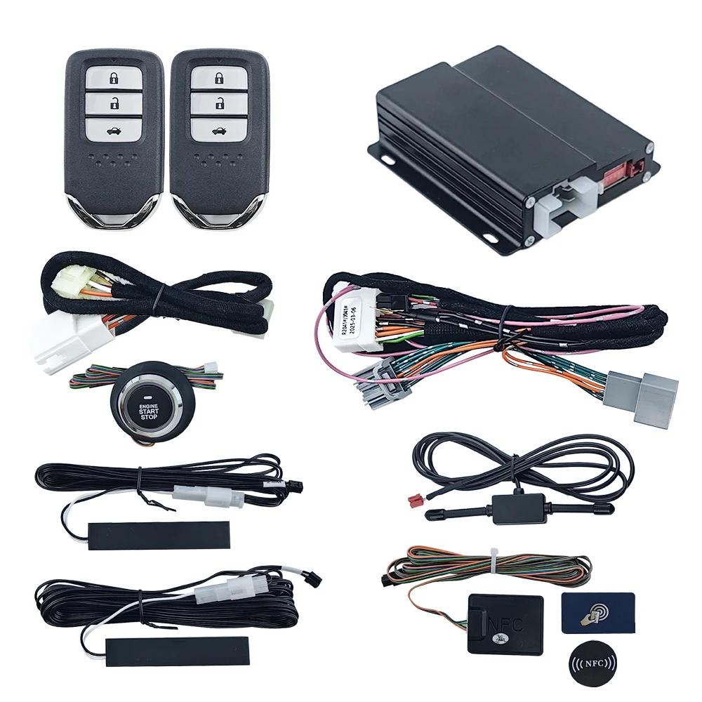 Remote Starter Engine Start Stop System PKE Push Start Button Plug and Play Ignition Wire Harness for Honda Civic Year 12-15
