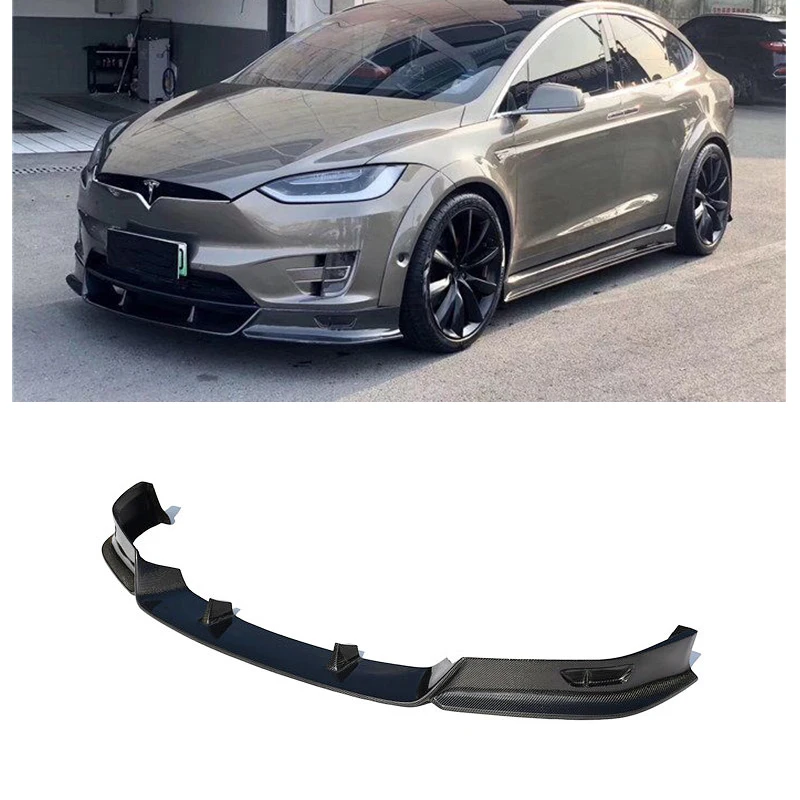 Carbon Fiber Material For Tesla Model X  Body Kit Front Lip Splitter Side Skirts Rear Lip Diffuser