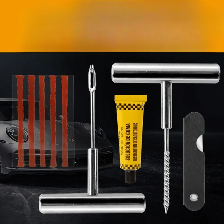 Hot Sale Car Emergency Tire Repair Tool Car Stainless Steel Drill Bit Repair 6-piece Set Motorcycle Bicycle Tire Repair Tool