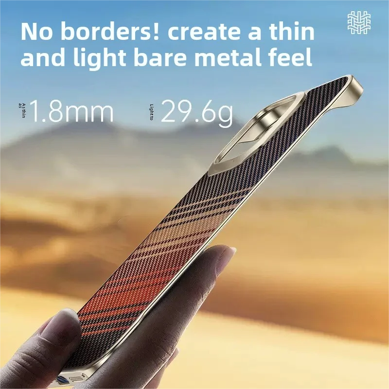 product ultra thin wireless for kevlar mobile phone case for iphone 17 pro max 16 15 14 compatible magnetic for  aramid fiber elegant-2