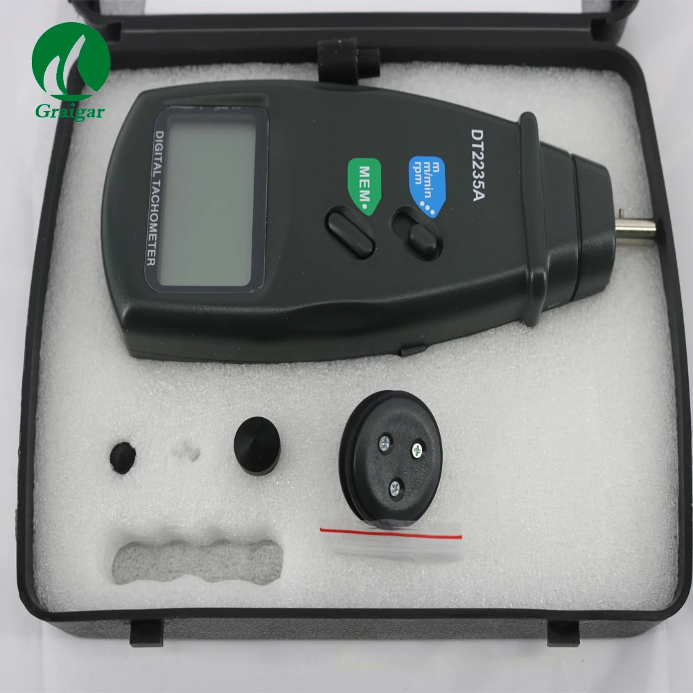 DT2235A光电转速表激光接触转速表0.5至19,999rpm