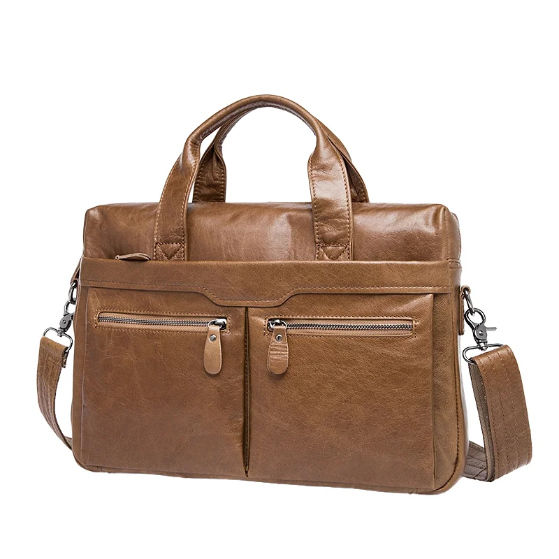 Vintage Men Travel Sling Office Business Laptop Sleeve Crossbody Messenger Bag Leather Briefcase