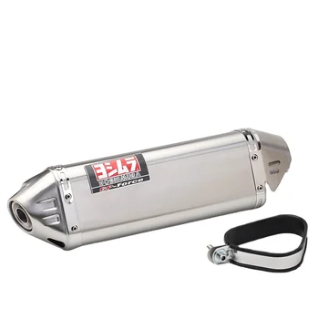 Universal 51MM motorcycle exhaust pipe silencer double hole exhaust pipe stainless steel Yoshimura TRC high quality