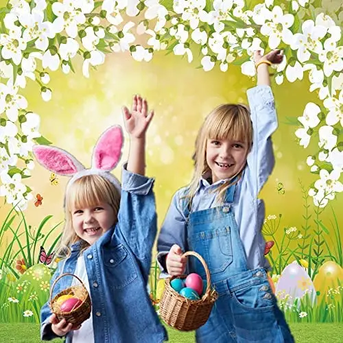 6X13ft Easte Egg Hunt Gaage Doo Cove Backdop Sping Pink