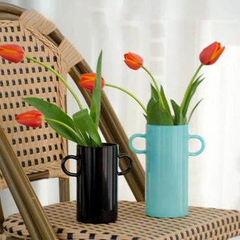 56H Factory Creative minimalist glass vase flower arrangement table soft decorations