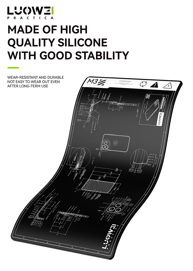 LW-M3 27Inch Bend-Free Heat Resistant Repair Mat Waterproof Dirt-Resistant Insulation Pad for Phone Soldering Work