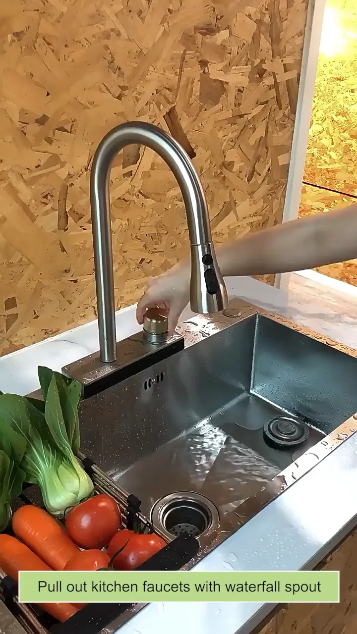 304 Stainless Steel Nano Step Handmade Above Mount Waterfall Faucet