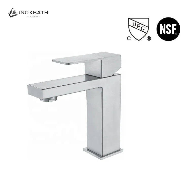 INOXBATH Single Handle One Hole Waterfall Mixer Stainless Steel Sink UPC Faucet  Tap Bathroom Face Wash CUPC Basin Faucet