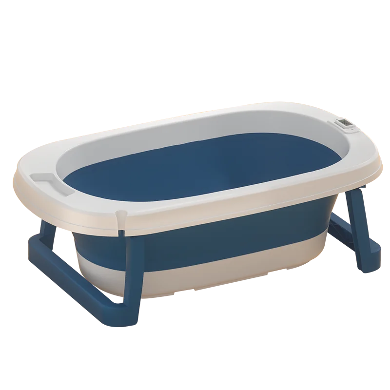 High Quality Plastic Baby Bathtub Easy Folding Infant Bath Tub Plastic Portable Baby Bathtub With cushion