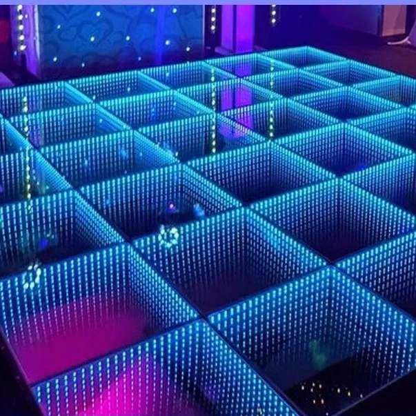 Sonsuz Kara Delik Bin Katlı Ayna LED Sahne Işığı Yaratıcı Neon Parlayan RGBW DMX512 Peyzaj Reklam Levhası IP65 Derecelendirmesi