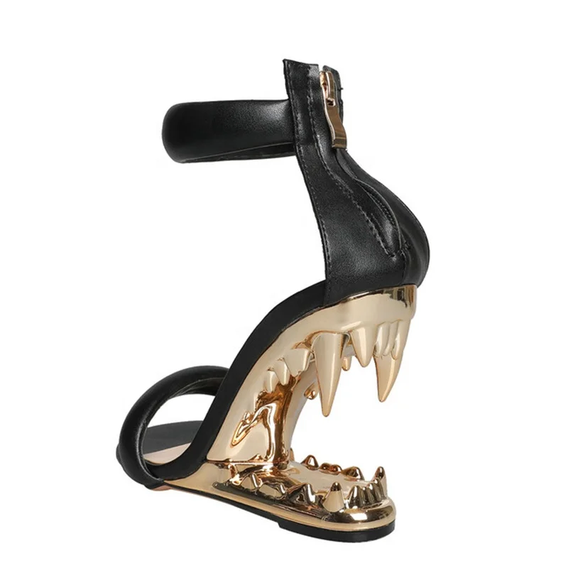 Teeth Shoes High Heel Ankle Strap Sandals by Strange Tiger