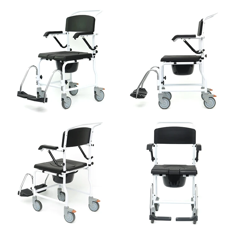 Adjustable Move Wheel Nursing Patient Transfer Uplift Toilet Commode