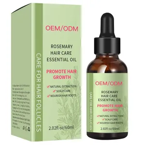 Custom Logo 60ml Rosemary Hair Growth Serum Nourishing Liquid Essential Oil for Damaged Hair