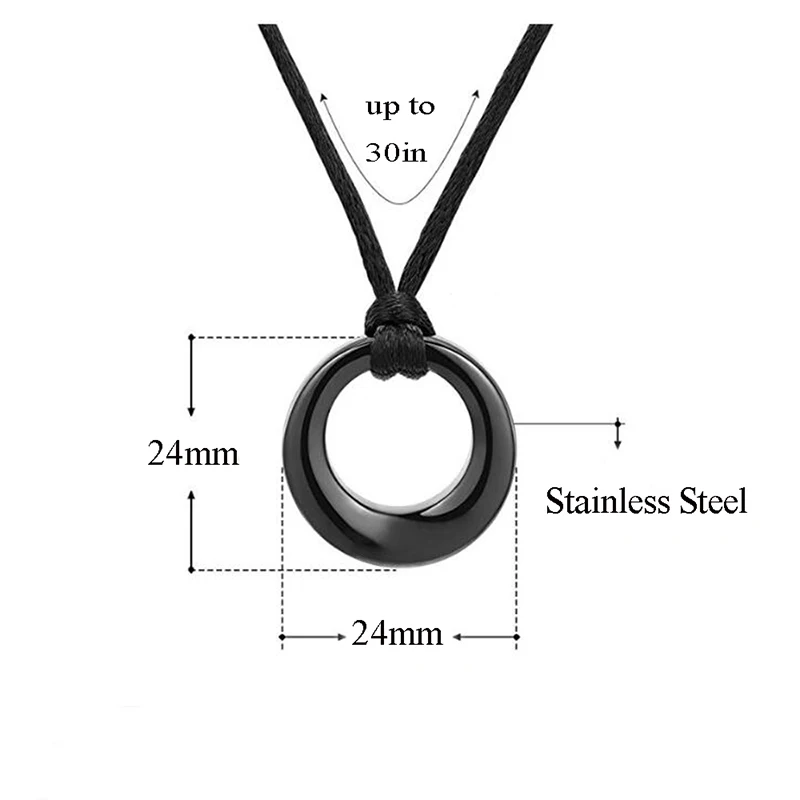 Stainless Steel Cremation Urn Necklace for Ashes Circle of Life Memorial Pendant Jewelry gift for Women Adjustable Rope Chain