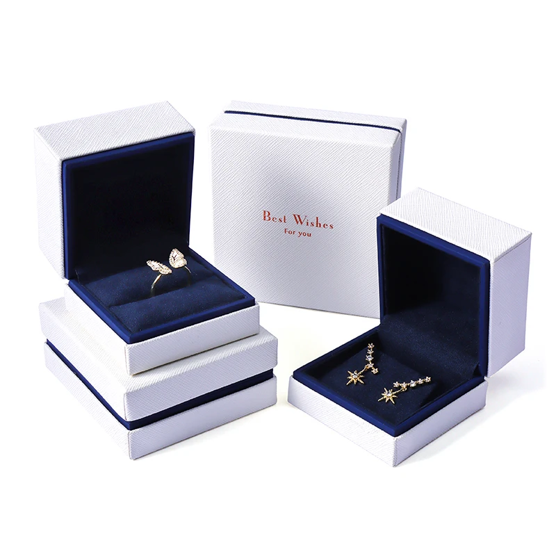 Роскошная белая картонная подарочная Магнитная коробка Romi для ювелирных изделий