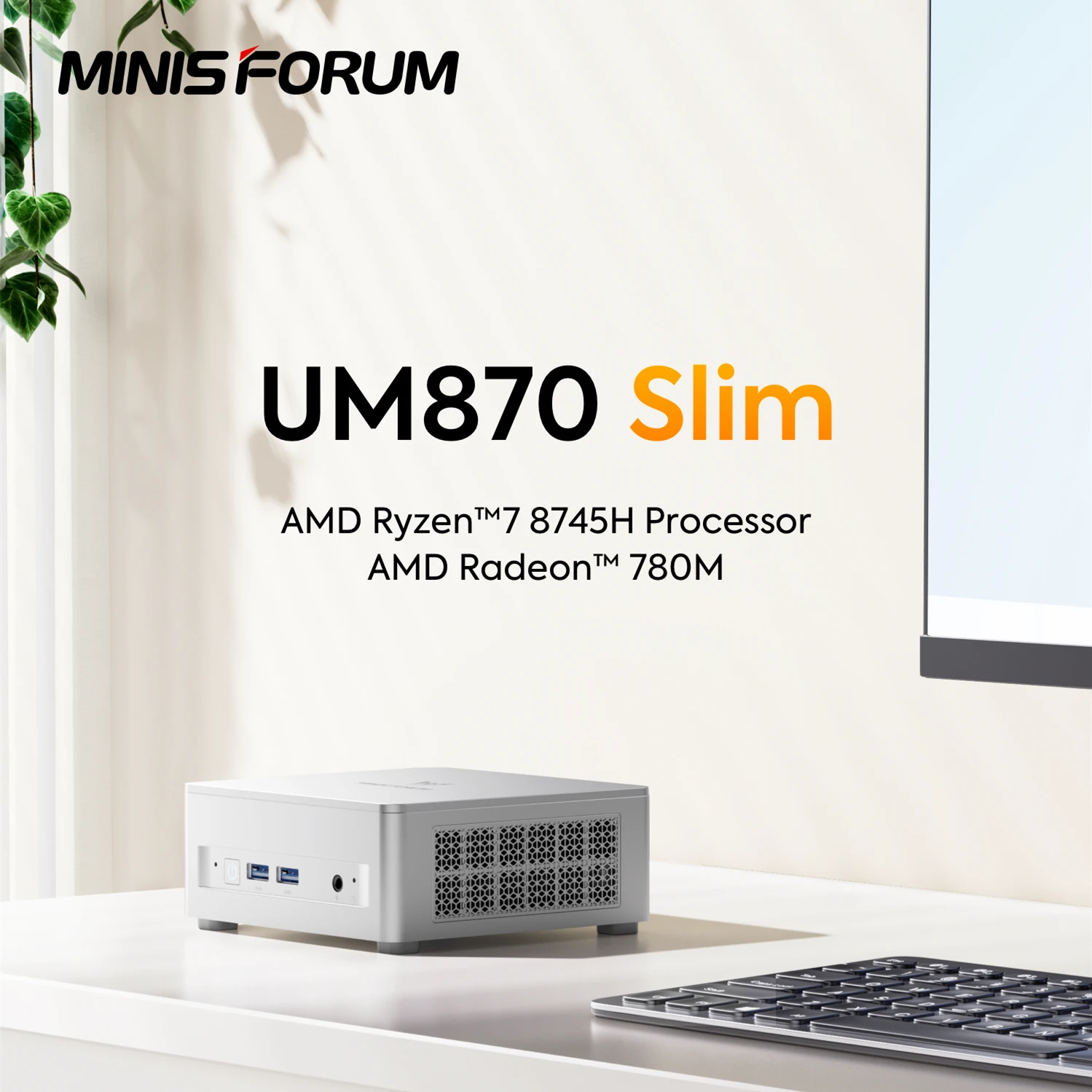 MINISFORUM ミニPC UM870 Slim（Ryzen7 8745H) MINISFORUM UM870 Slim Mini PC, Mini Bilgisayar AMD Ryzen 7 8745H