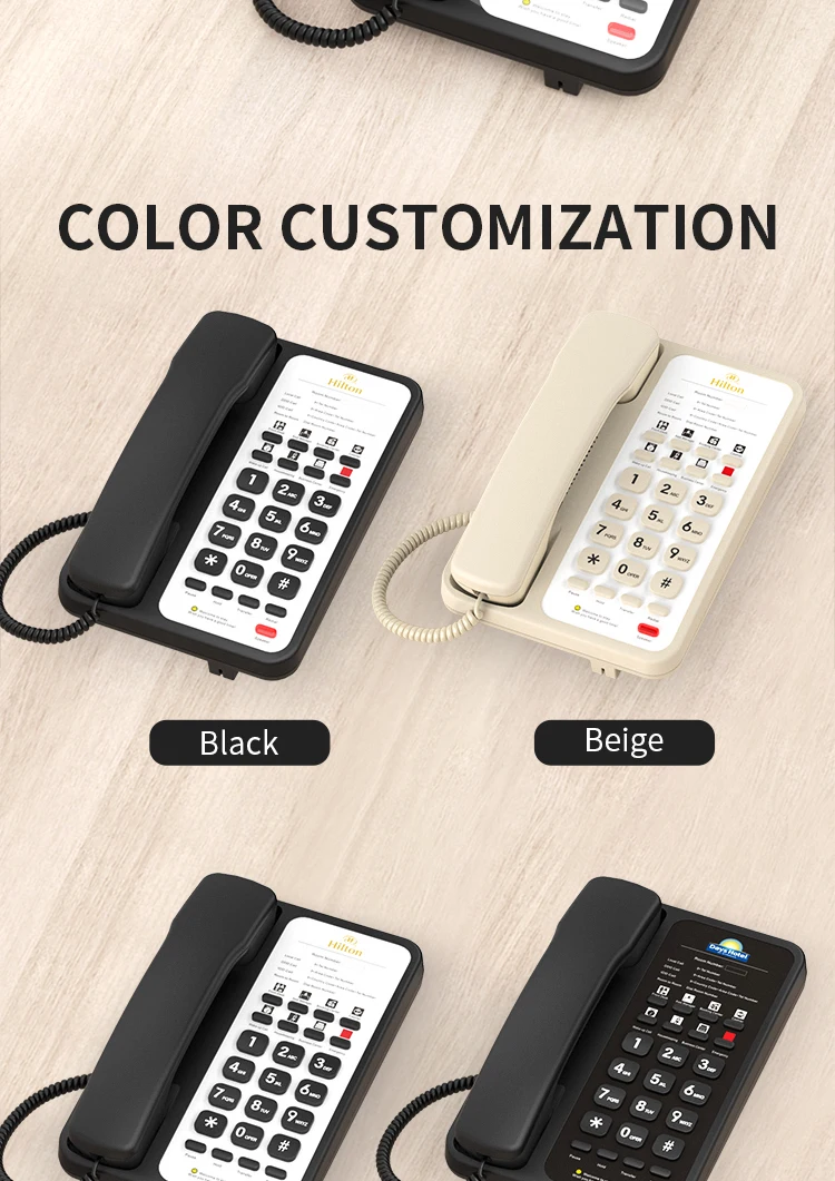 Sachikoo Custom LOGO Hotel Room Telephone System Corded Phone with ...