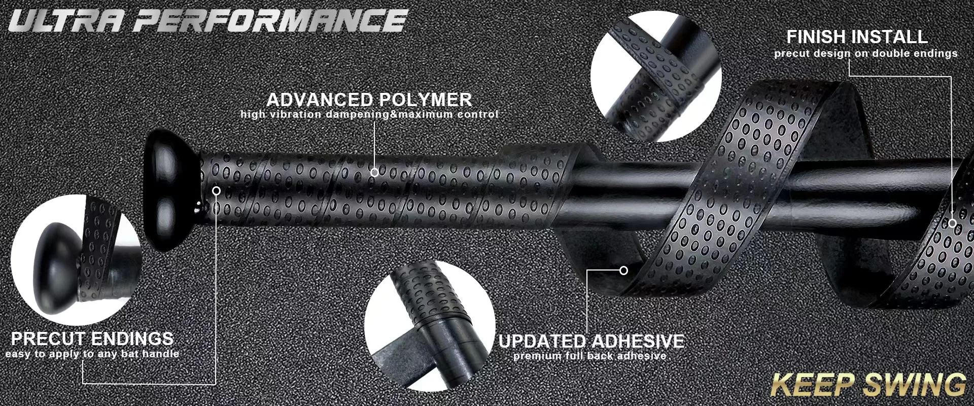 High Quality Customized Soft Pu Antislip Baseball Softball Bat Grip