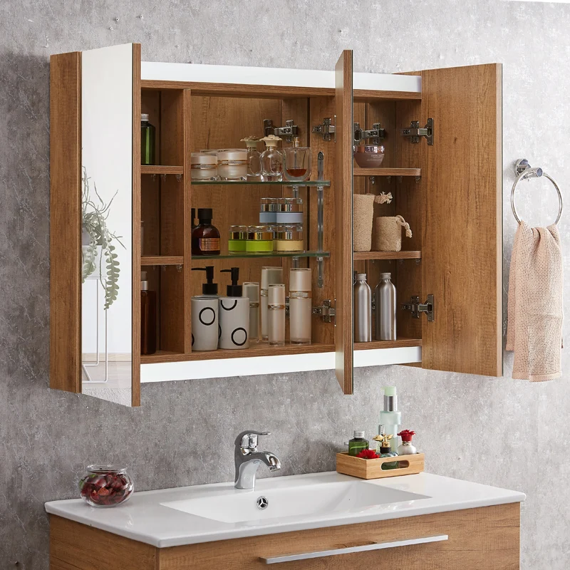 SAA 3-door Mirror Cabinet with LED lighting up and down for Bathroom Vanity Cabinets mirror