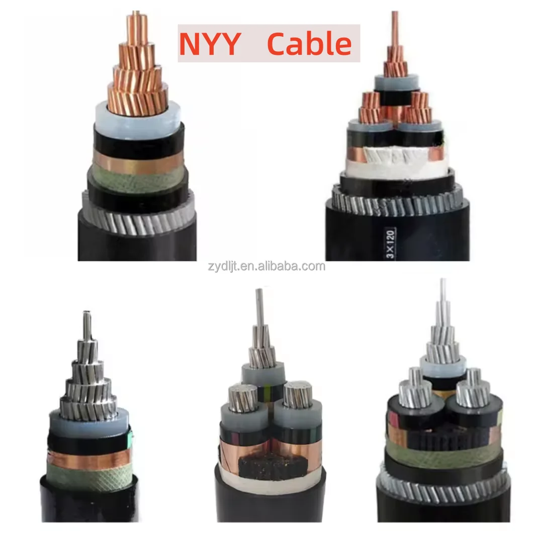 低電圧YJLV220.6/1kv 4*35mm2 NAYY/NA2XY銅/アルミニウム導体XLPE/PVC絶縁装甲電力ケーブル