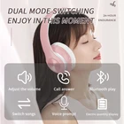Colorful Cute Colorful Wireless Noise Isolation Macaron Headset Headphones With 7.1 Surround Sound Built-in Micro TF Soft Light Weight