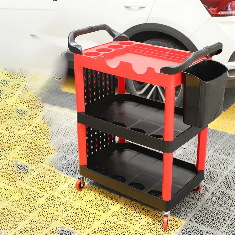 Car Wash Factory Storage Tool Trolley Removable Hanging Bucket Beauty Tool Car for Car Wash