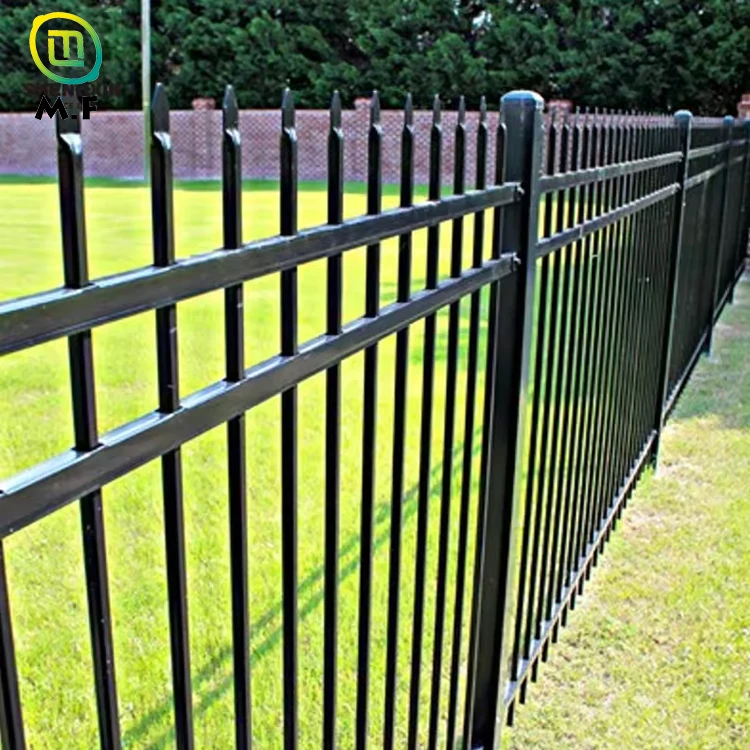 Wholesale 6ftx8ft Garden Black Metal Fences Anti Rust Galvanized Steel Fence Panel prices