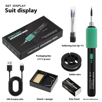 Portable 15W USB Charging Wireless Soldering Iron with Adjustable Temperature Settings and Lithium Battery Welding Function