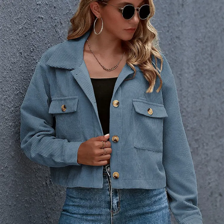 2021 Trendy Women Coat Corduroy Long 