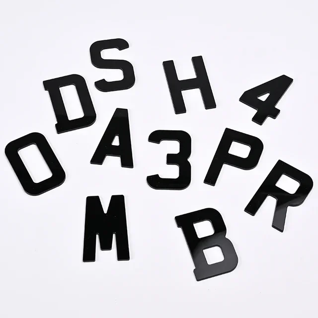 Custom 3D Epoxy Gel Letter Number Plate with 3M 468 Tape
