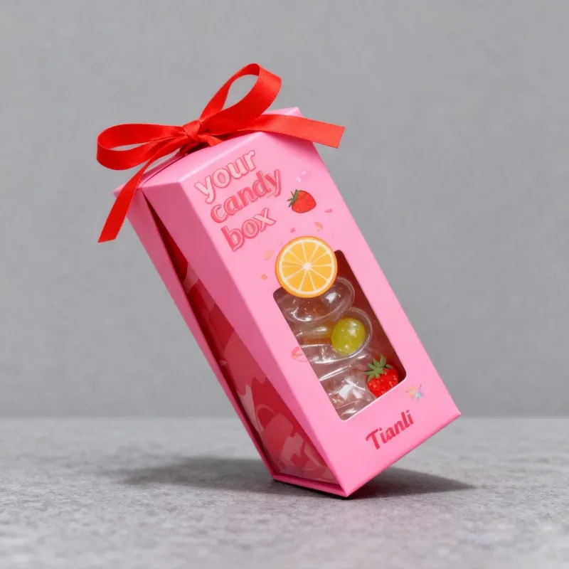 Caixa Digital de Alta Qualidade e Econômica para Impressão Personalizada de Doces com Logotipo e Janela Transparente para Embalagem de Biscoitos, Chocolate e Doces