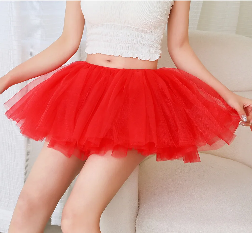 Q31106 Birthday party 5 layers Petticoat Skirts rock roll Women Tulle Tutu Skirts Mini Ballet Dance Skirt
