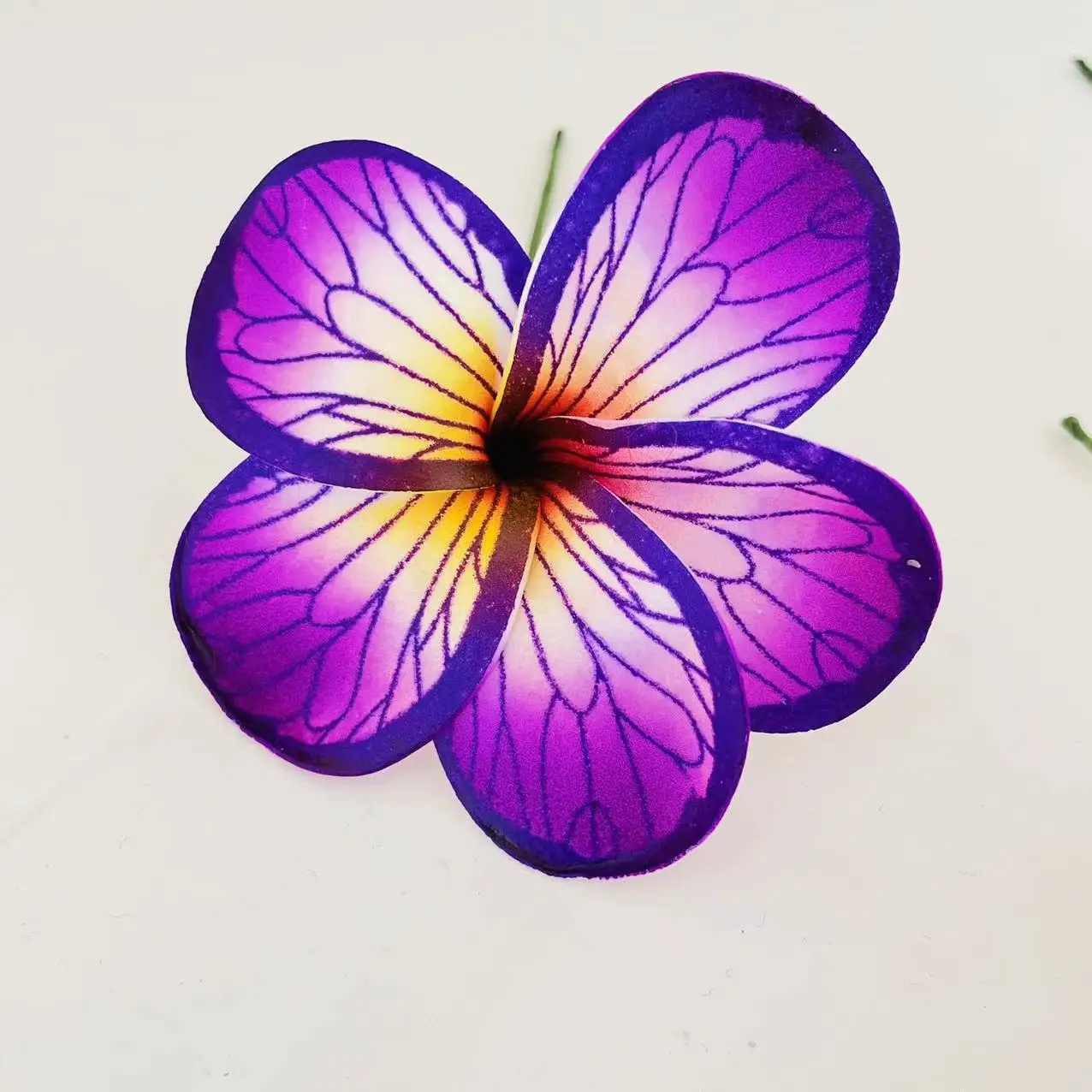 Plumerial Hair Pick Foam Floral Hair Accessories With Green Leaf Artificial Island Tiara