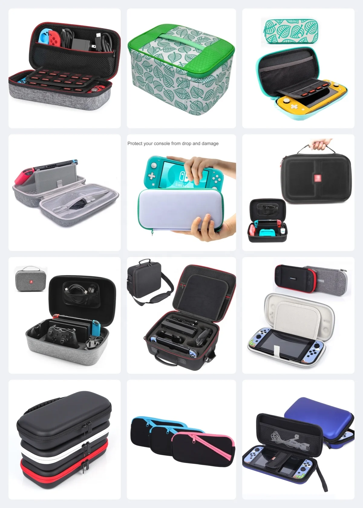 Noir-Sac de transport rigide pour Console de jeu, sac de rangement pour