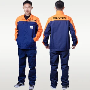 Skinny Cotton Electrician Factory Jacket Pants Work Clothes Fire Resistant Maintenance Workwear Suites