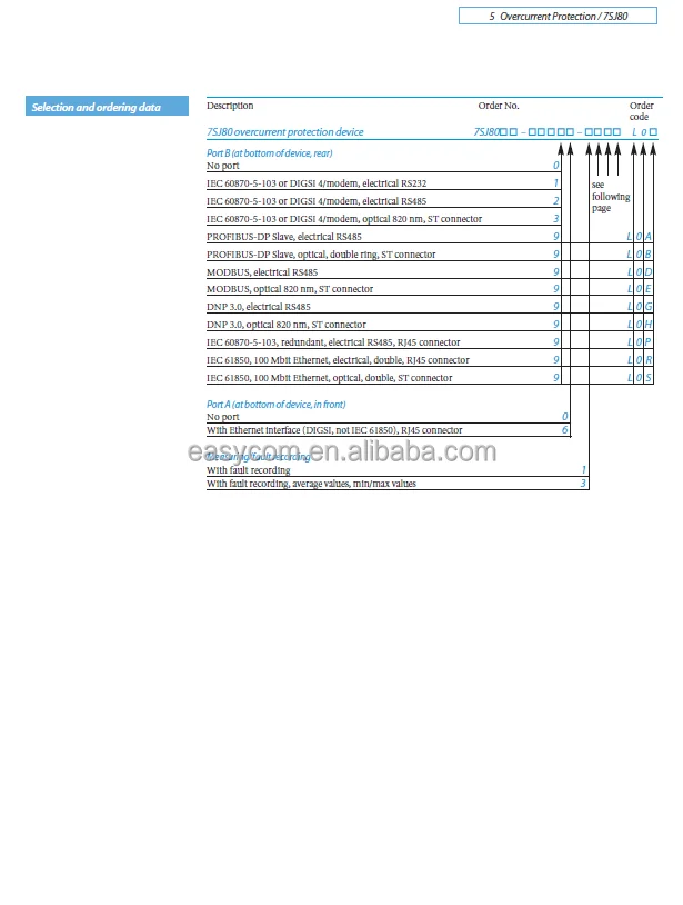 7SJ80 Series SIPROTEC Protection Relay - Overvoltage Protection