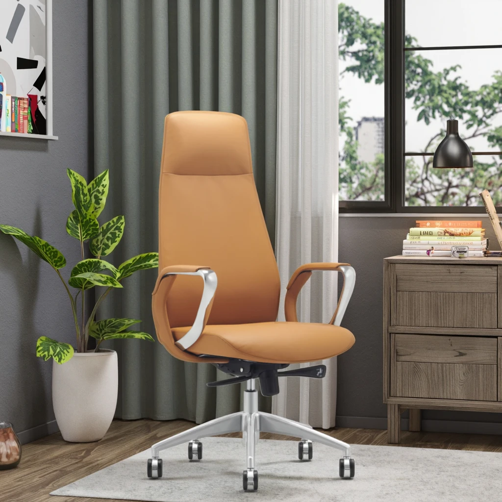 Luxury Aluminum Arm Executive Chair Built-in Steel Frame Synchronous Tilt Mechanism 6