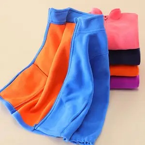 Autumn/Winter School Uniform Essentials Thickened Boys' Girls' Jackets Fleece Lining Zipper Closure Long Jacket Clothes for Kids