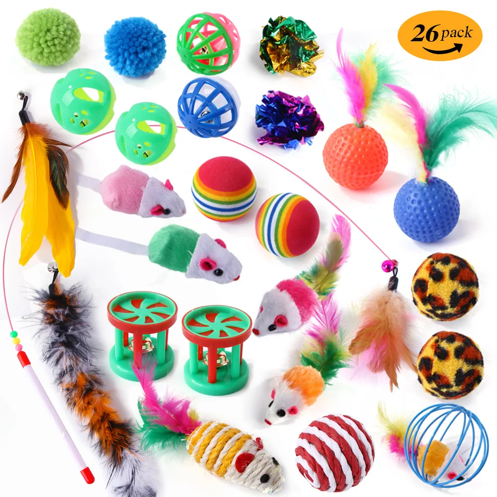 Custom logo Cat Toy Set Interactive Assorted Designs Cat Toys Pack