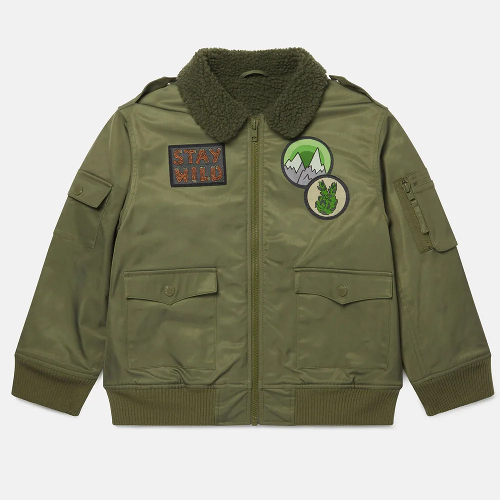 Abrigos Hechos A Medida Para Niños,Chaquetas De Nailon Con Cuello De Piel, Impermeables,Rompevientos,Parches Tejidos,Bomber - Buy Niños Chaquetas De  Invierno De Los Niños Gruesos Abrigos,Insignias De Piloto Chaquetas Para  Niños,Niño Impermeable Corta 