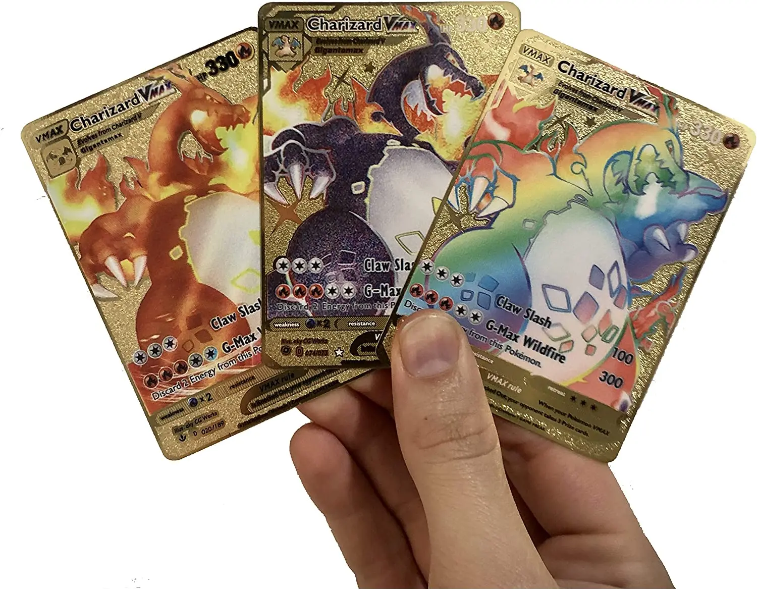 Stainless Steel Gold Metal Thicc Charizard Card Wholesale English  Poke-Moned Trading Metal Game Cards for Kid Gift