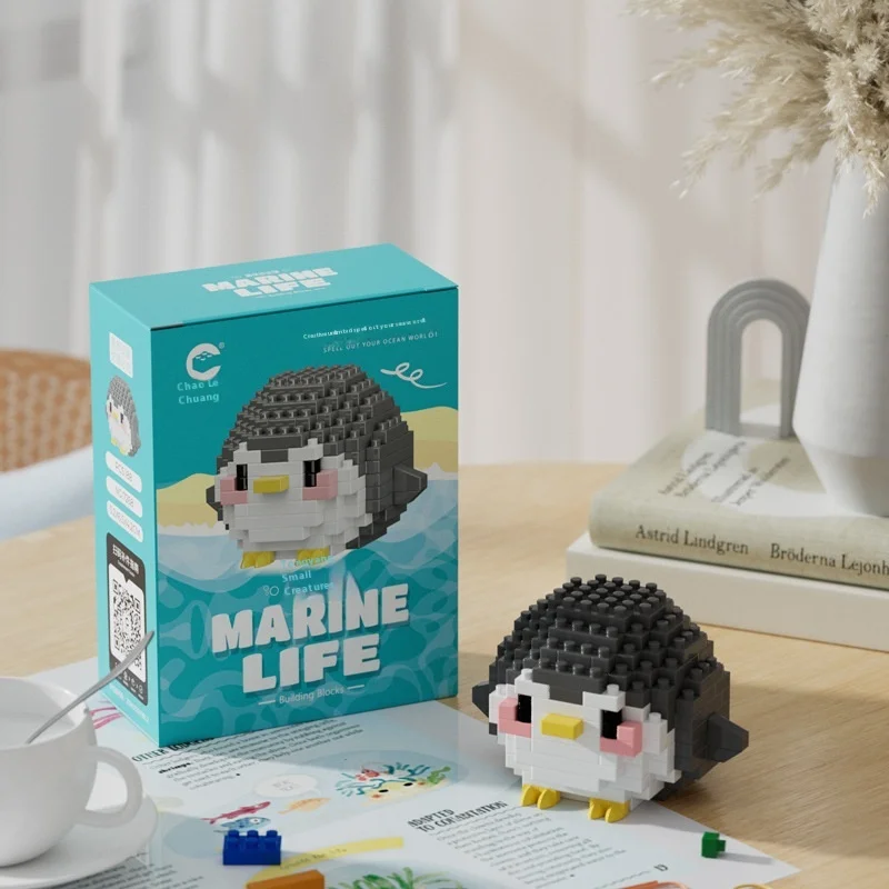 Realistic for Lego Ocean Building Blocks Toy for Children Small Plastic Particle Moving Fish Model Including Realistic Shark