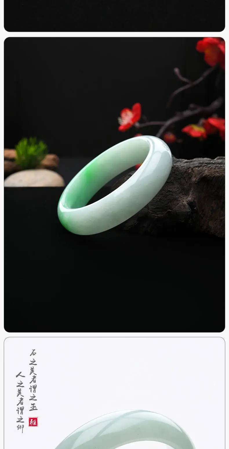 YQ443 free shipping natural emerald Gemstone Cuff jadeite 59.5mm inner diameter jade Bangle and jade bracelet